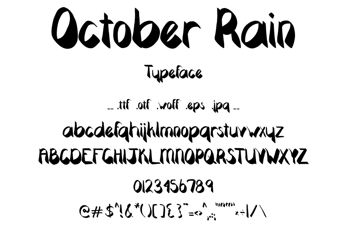 Font October Rain Earthy Autumn Bold, a Sans Serif Font by PageLightStudios (Photo 1 of 4)