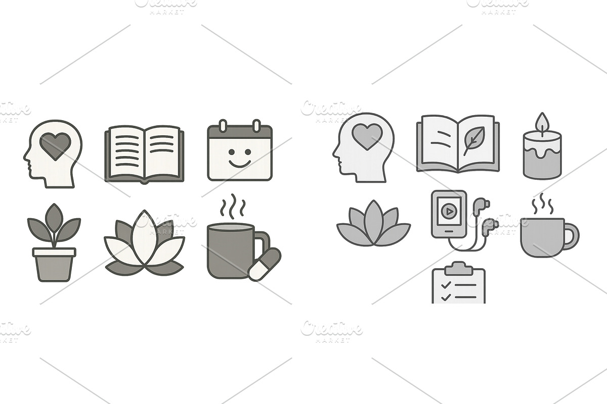 Illustrations depicting self-care, an Object Illustration by ZinetroN
