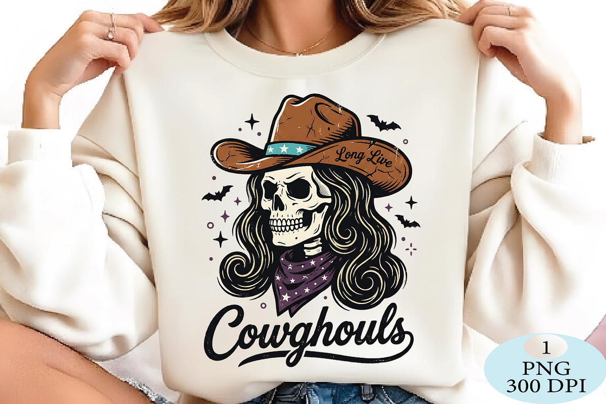 Long Live Cowghouls Skeleton Cowgirl, a Seasonal Illustration by Daily.Designs (Photo 2 of 5)