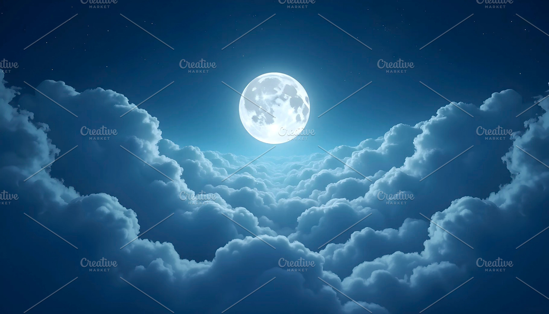Serene Moonlight Clouds Night Sky At, a Photo by LOGOCREATIVE
