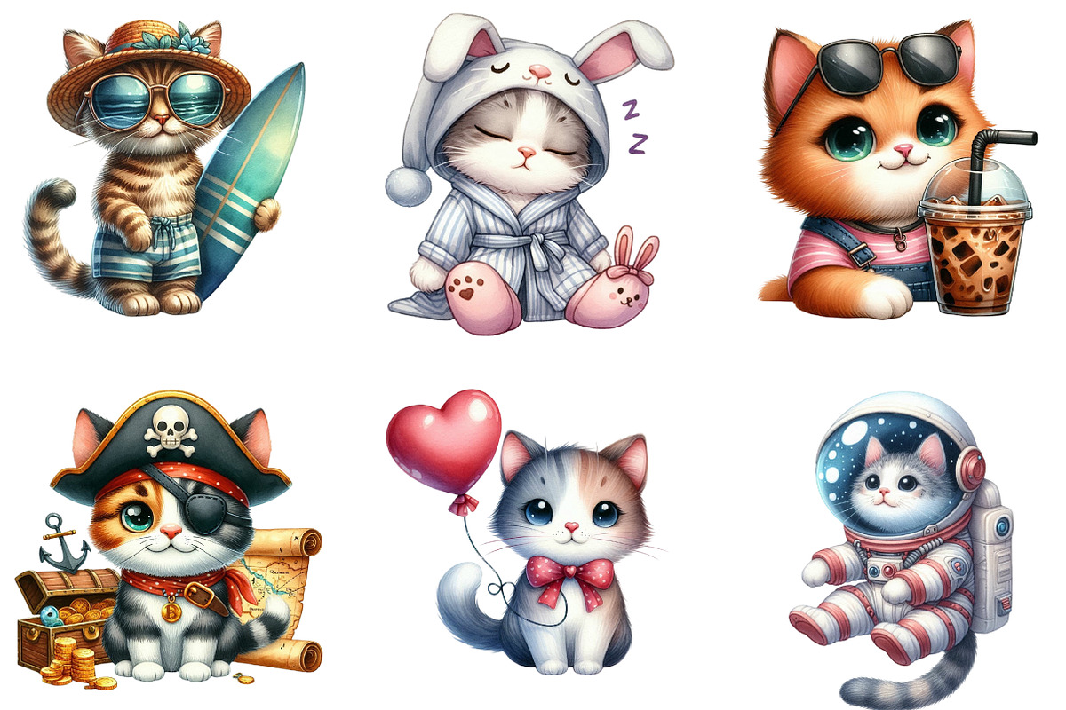 Quirky Cats Sublimation, an Illustration by DreamArtGraphic (Photo 3 of 5)