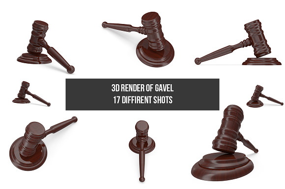 Gavel - 3d render preview 3