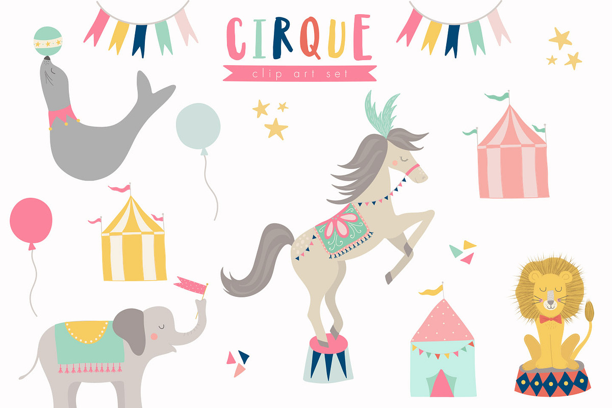 Circus Clip Art - Carnival Clip Art, an Animal Illustration by Hello Muse Design (Photo 1 of 4)