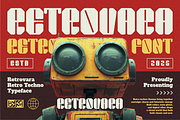Retrovara Retro Techno Display Font, a Font by PutraCetol Studio (Thumbnail 1 of 5)
