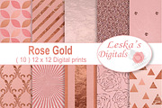 Rose Gold Digital Paper, a Texture Graphic by Leska's Digitals (Thumbnail 1 of 7)