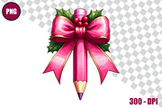 Pencil with Bow Clipart Bundle Files, a Decorative Illustration by taramija (Thumbnail 6 of 26)