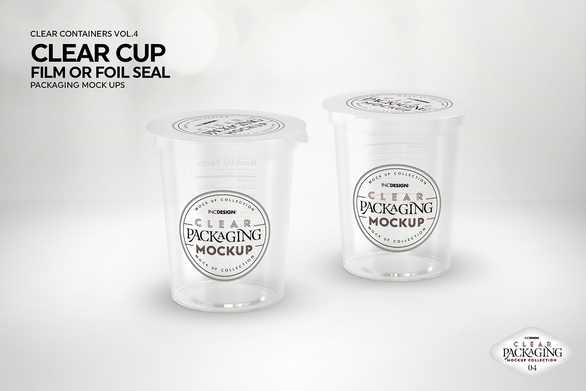 Clear Film Seal Cups PackagingMockup, a Cups & Container Mockup by INCDesign (Photo 2 of 7)
