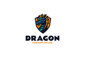 Dragon Shield Mascot Logo Design, a Branding & Logo Template by Artnivora.Std