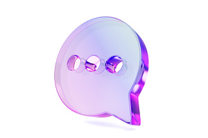 3d Glass Holographic Speech Bubble