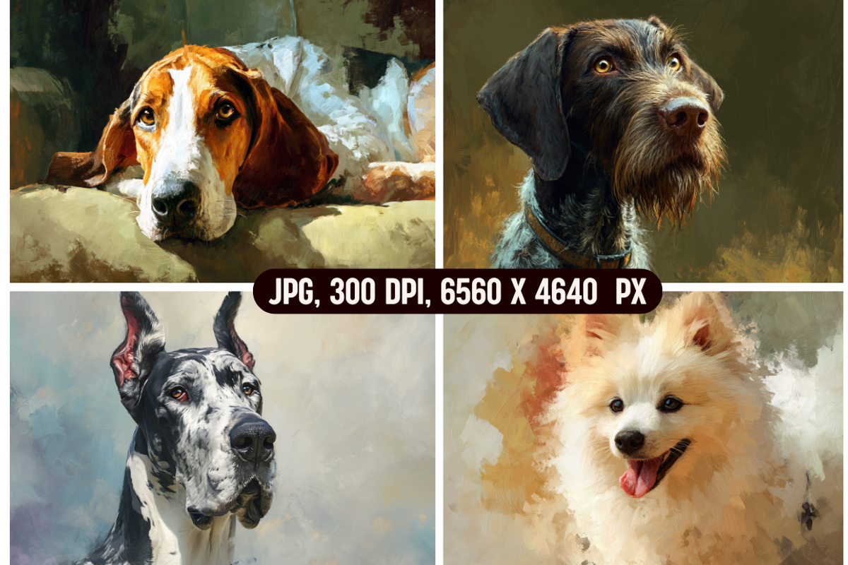 German Dogs Painterly Portraits, an Animal Illustration by PrintHaven Designs (Photo 9 of 11)