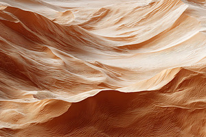 Close-up of flowing sand patterns in warm tones, creating an abs, an Abstract Photo by Ales Munt