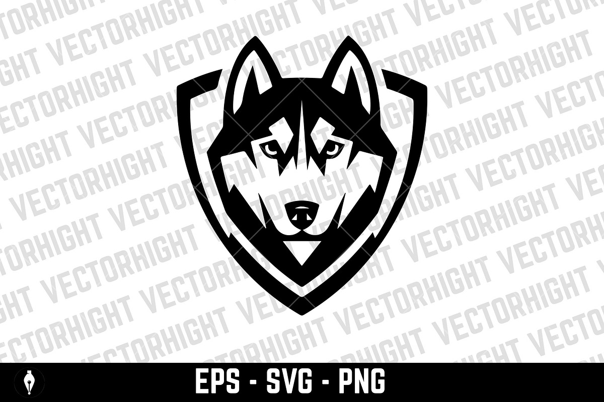 Husky head illustration, an Animal Illustration by Vectorhight