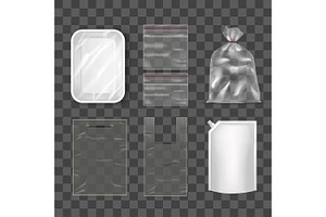 Template Blank Realistic Packge Set