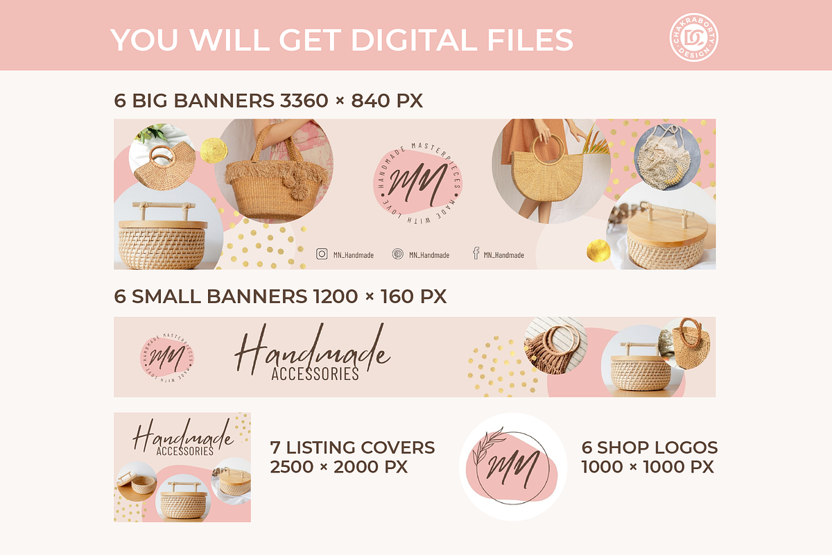 Editable ETSY shop branding kit, a Branding & Logo Template by Chakraborty Design (Photo 2 of 9)