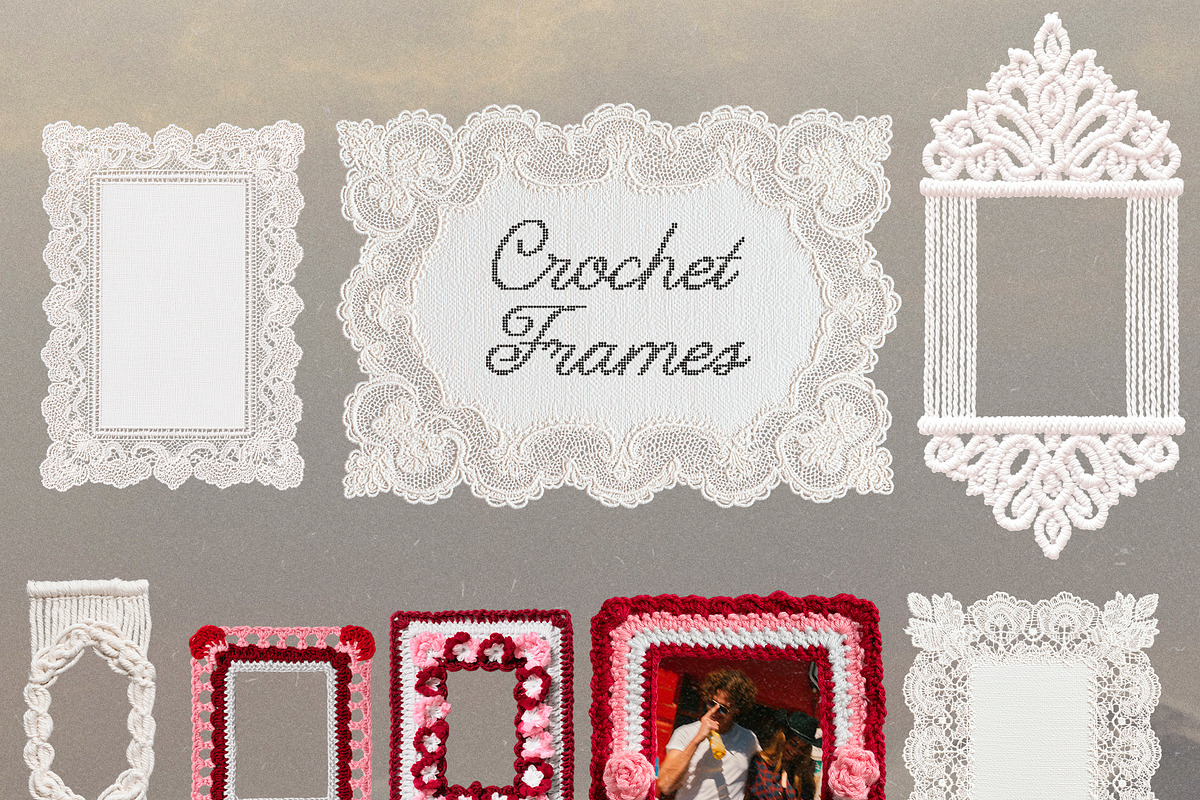 Crochet Frames: Vintage Lace Set, an Object Graphic by Purple (Photo 7 of 14)