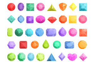 Rhinestones icons set cartoon vector, an Illustration by Ylivdesign