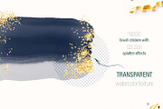 Indigo & Gold Brush strokes and spla, a Texture Graphic by My Wondercolor (Thumbnail 3 of 7)