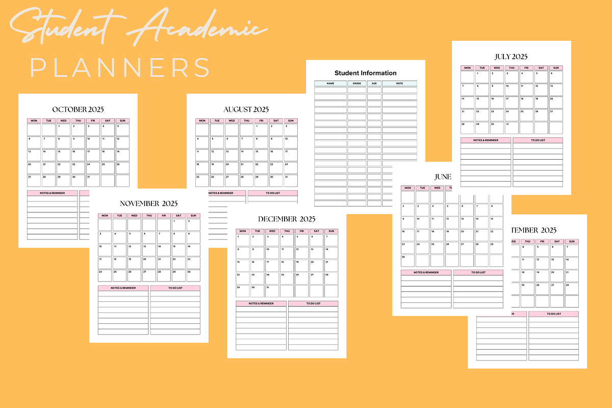 Student Academic Planners - 2025, a Stationery Template by Local Marketing Templates (Photo 7 of 7)