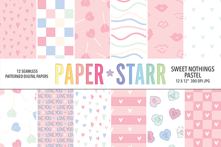 Pastel Valentines Day Patterns, a Pattern Graphic by Paper Starr Studio