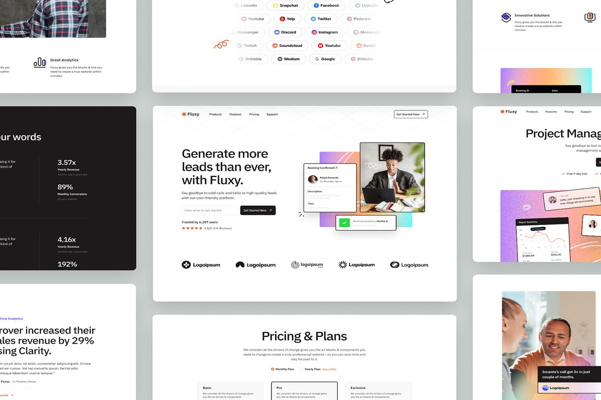 Fluxy Multi layout Framer, a Landing Page Template by Lumina_ui_ux202 (Photo 3 of 6)
