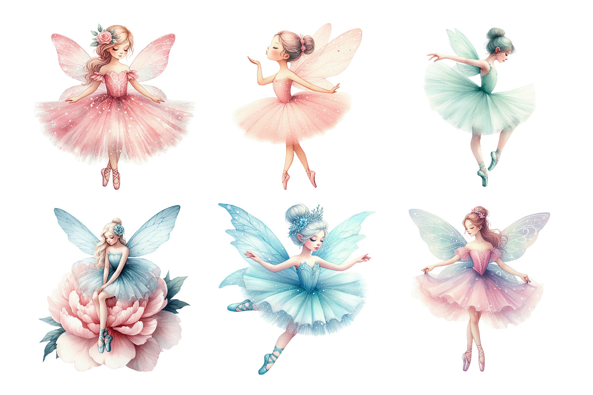 Dreamy Fairy Ballerinas Clipart, an Illustration by Daily.Designs (Photo 4 of 5)