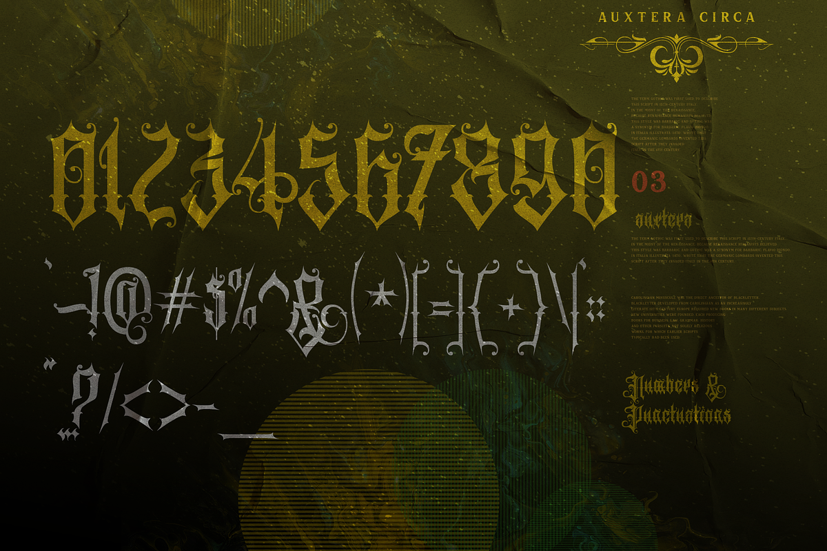 Auxtera Circa, a Blackletter Font by ilhamtaro (Photo 8 of 10)