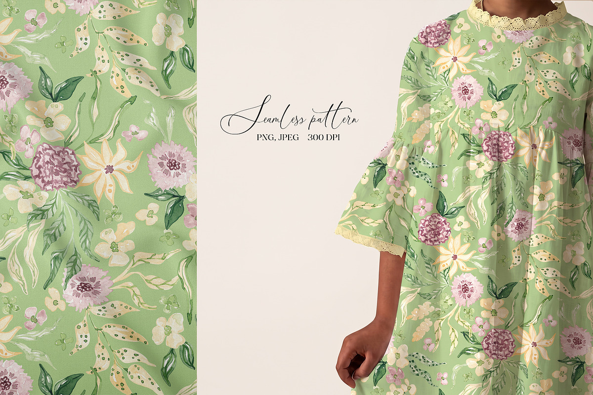 Spring Botanical Floral Pattern, a Pattern Graphic by SirenaArt (Photo 13 of 17)