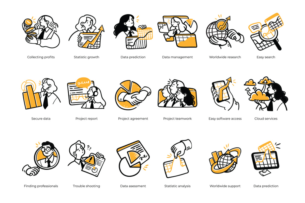Analytic tools illustration set, a Person Illustration by StonePic (Photo 3 of 6)