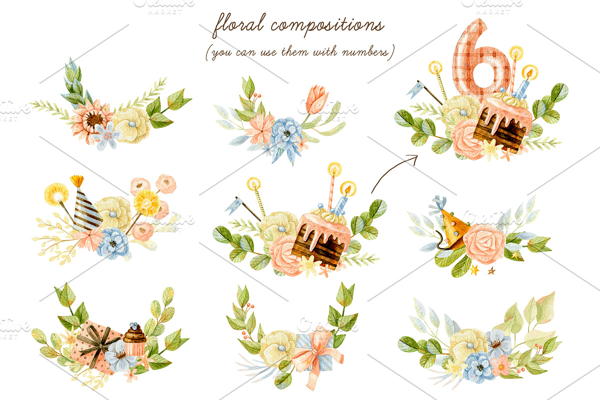Birthday party. Cute forest animals., an Animal Illustration by babenkoirusa (Photo 9 of 22)
