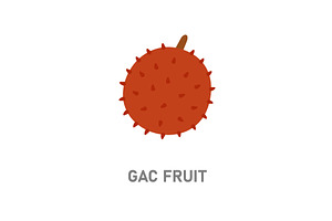 Gac tropical fruit. Spiky exotic, a Food Illustration by GraphiShop