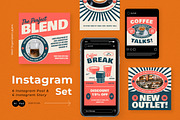 White Retro Instagram Pack, a Social Media Template by graphicook (Thumbnail 1 of 6)