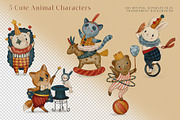 Vintage Circus Animals Clipart, an Animal Illustration by PenguinArtStudio (Thumbnail 3 of 8)