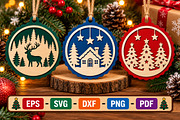 Christmas Ornament SVG, Laser Cut, an Object Graphic by Libby Wishes (Thumbnail 3 of 3)