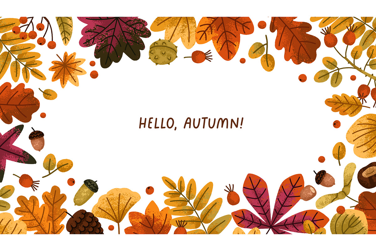 Autumn leaves. Fall set, backgrounds, a Seasonal Illustration by Good Studio (Photo 9 of 13)