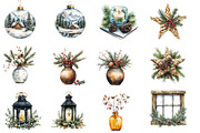 Boho Christmas clipart, an Illustration by Designworld (Thumbnail 5 of 6)