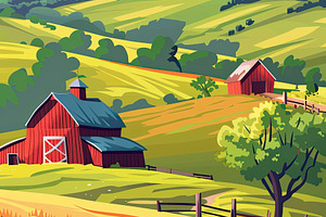 A vibrant illustration of a peaceful, a Photo by LOGOCREATIVE