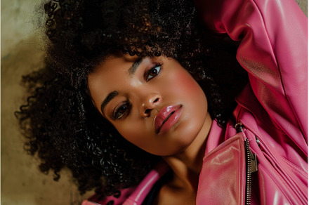 Confident beauty in pink leather, a Beauty & Fashion Photo by Ylivdesign