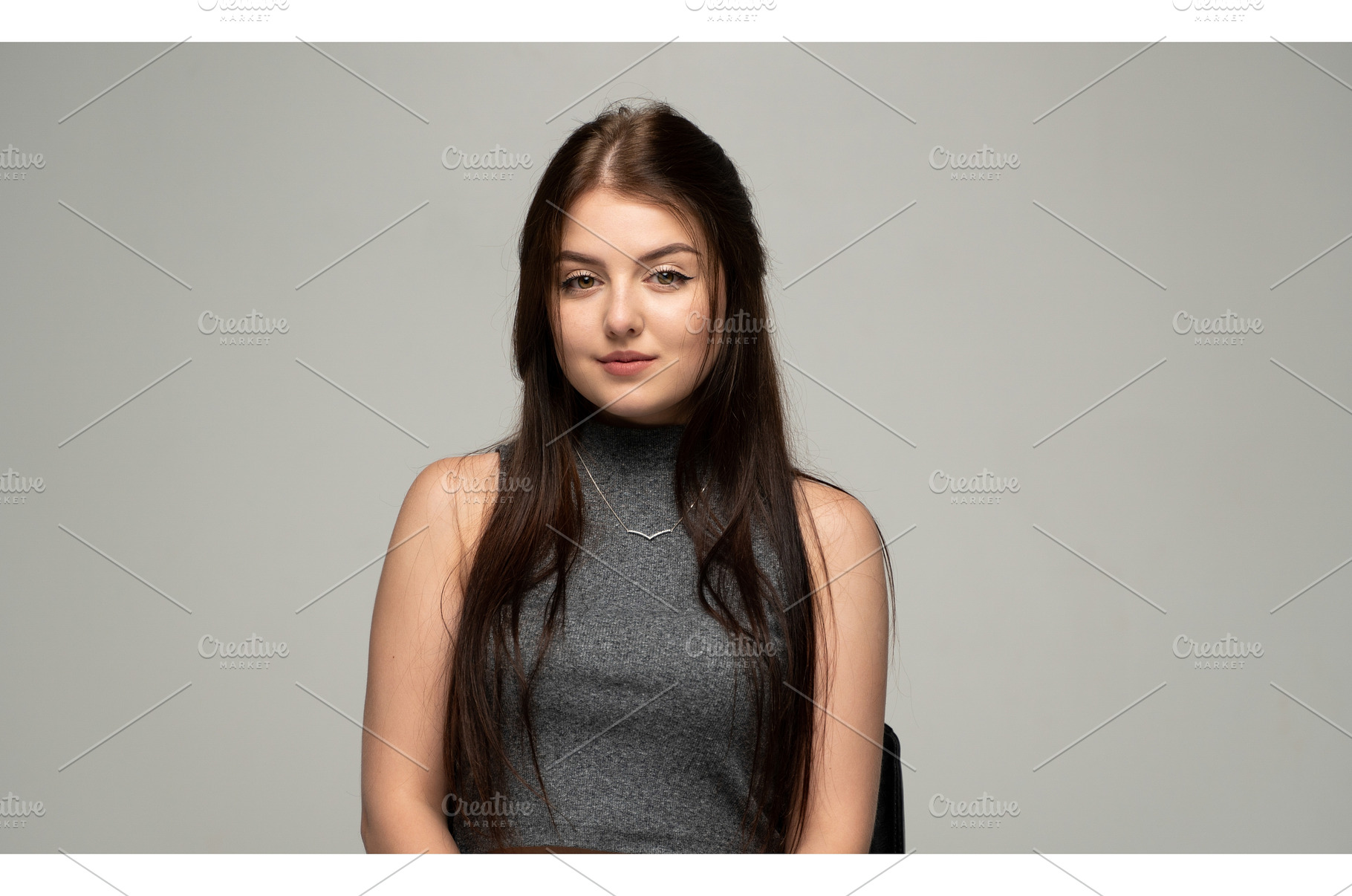 Young woman with long brown hair, a Person Photo by volodymyrshtun13795