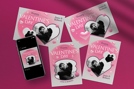 Y2K Happy Valentine Day GreetingCard, a Card Template by graphicook