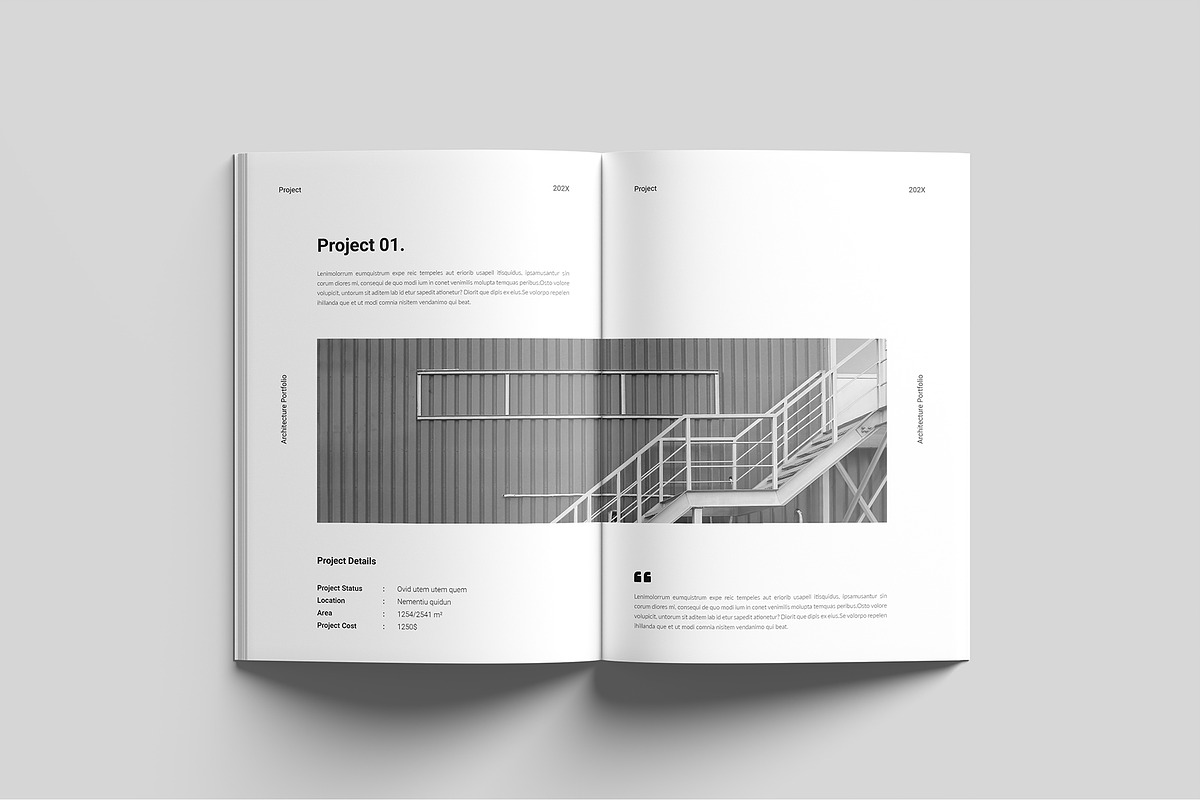 Architecture Portfolio Template, a Brochure Template by RusenoelType (Photo 4 of 9)