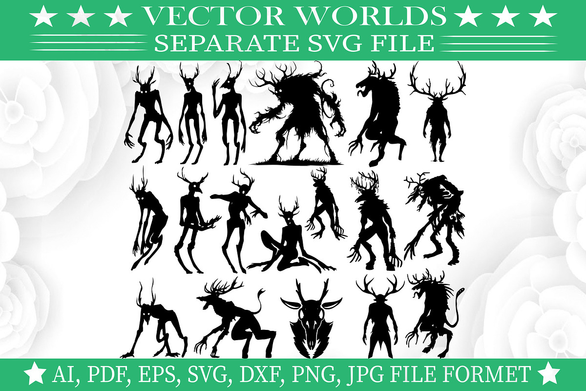 Wendigo SVG, Spooky, Wendigo SVG, an Object Graphic by VectorWorlds