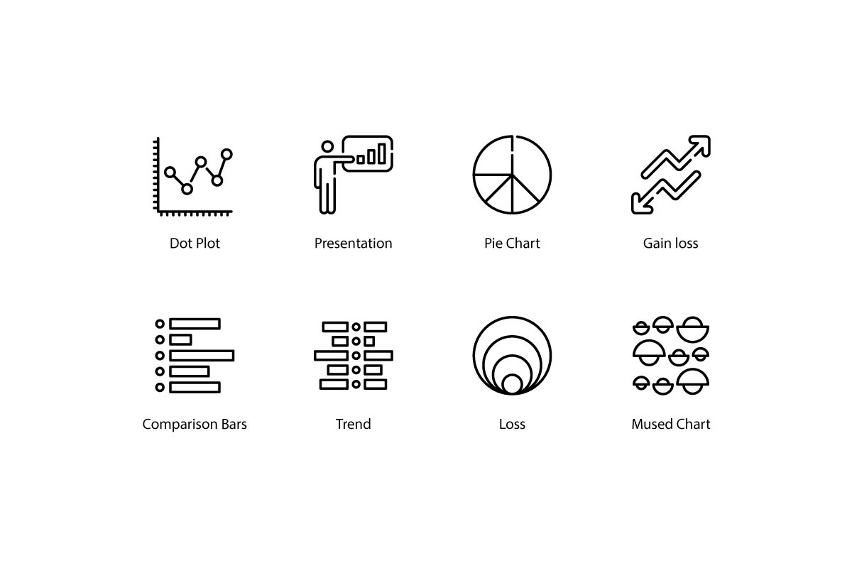 Graph And Diagram thin line icons, an Outline Icon by vectorstank (Photo 5 of 6)