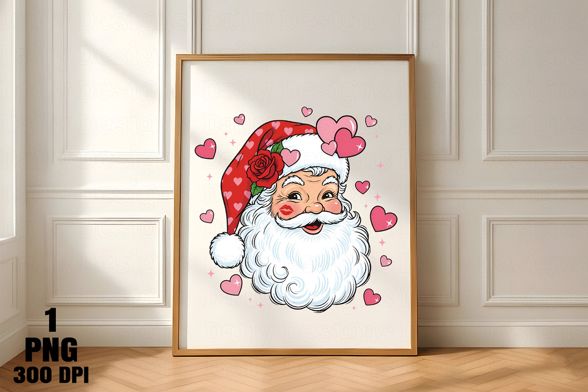 Retro Valentine Santa PNG, an Illustration by Daily.Designs (Photo 4 of 5)