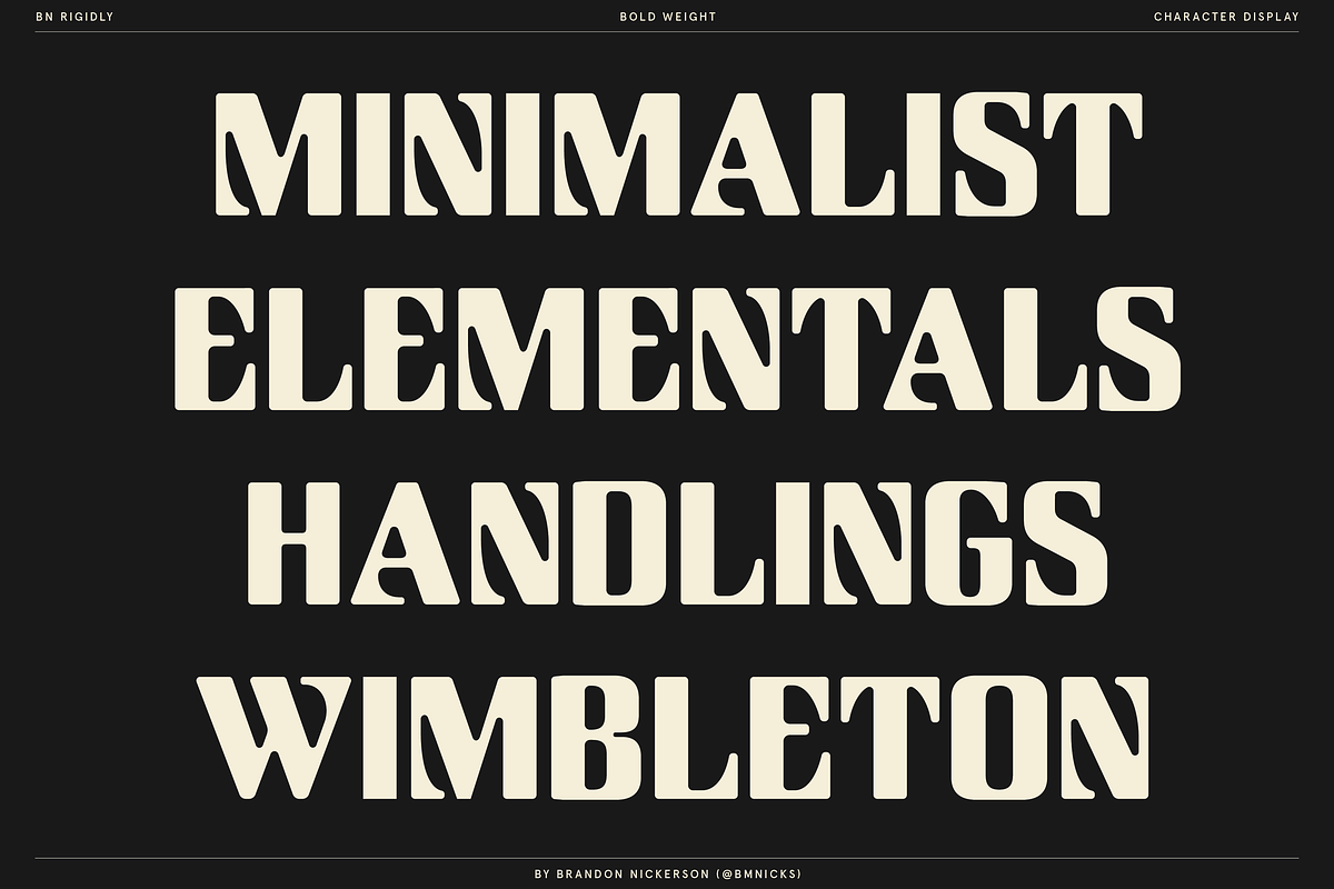 Rigidly - Thoughtfully Geometric, a Sans Serif Font by Bnick (Photo 6 of 13)