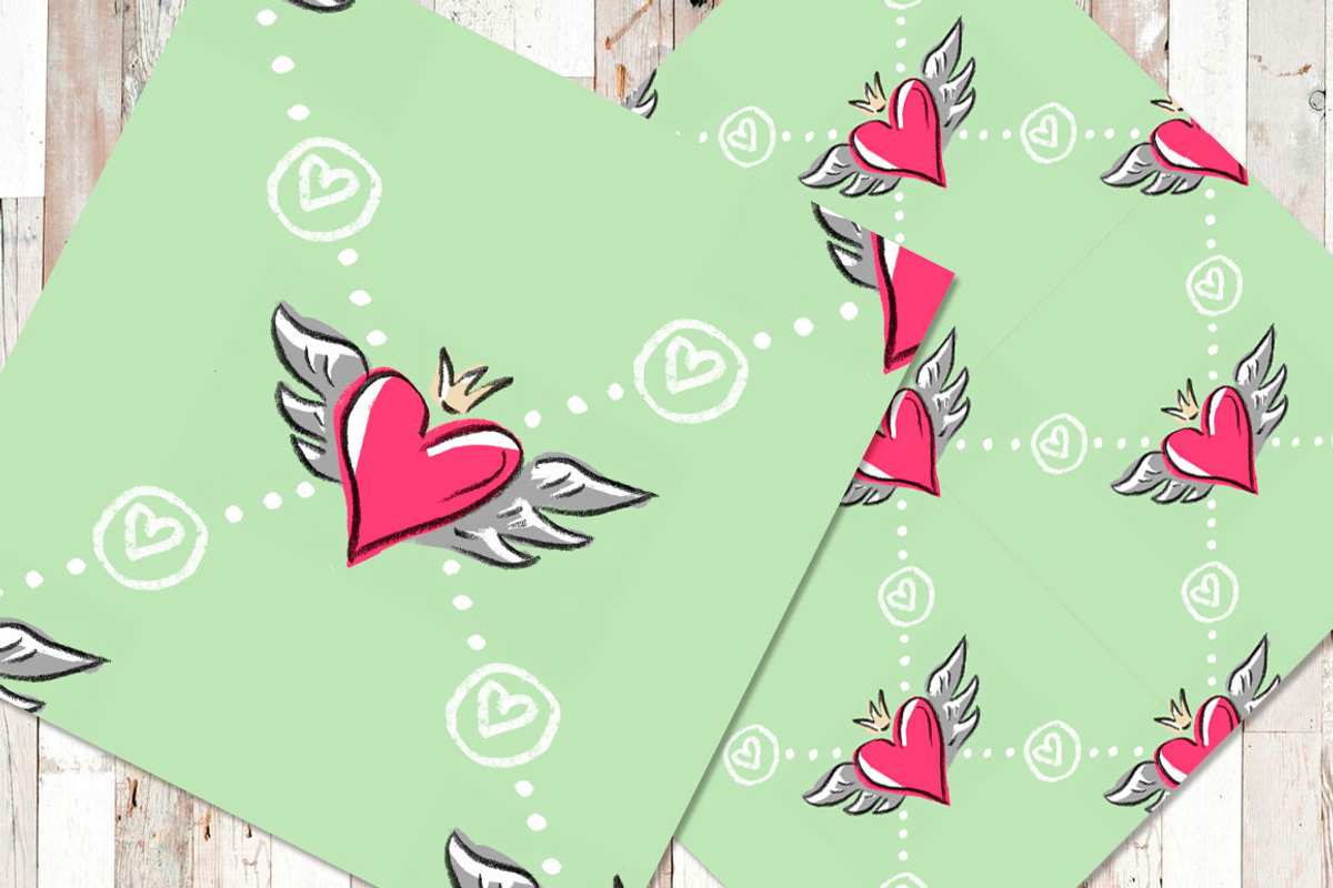 Set: seamless pattern with hearts, a Pattern Graphic by Melniklenart (Photo 7 of 10)