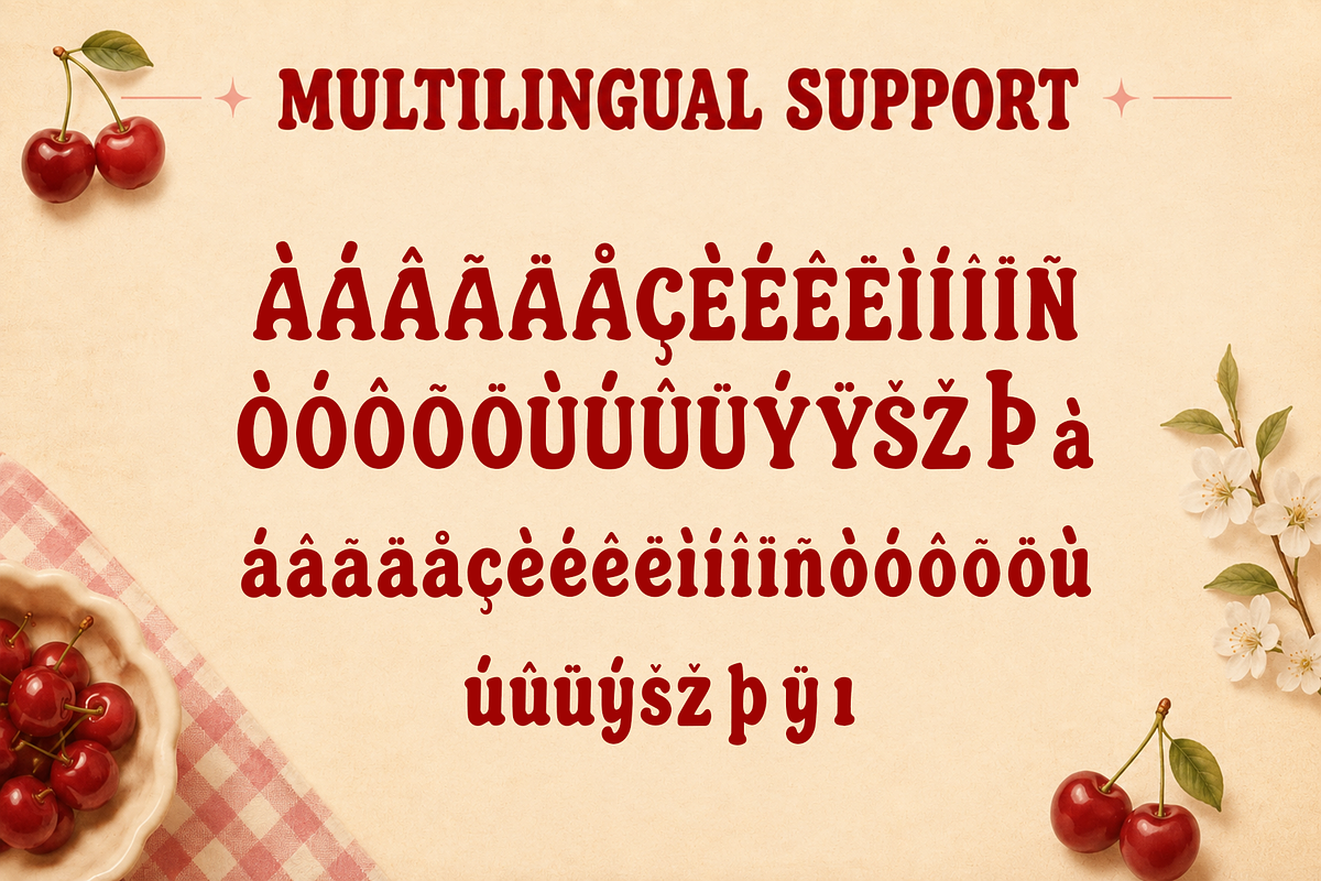 Sweet Cherry - Retro Display Font, a Serif Font by overlaytemplates (Photo 5 of 5)