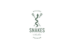 Snake With Trident Logo Design