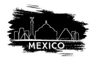 Mexico Skyline Silhouette.