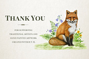 Woodland Animals Watercolor Clipart, an Animal Illustration by AnitaPol (Thumbnail 17 of 17)