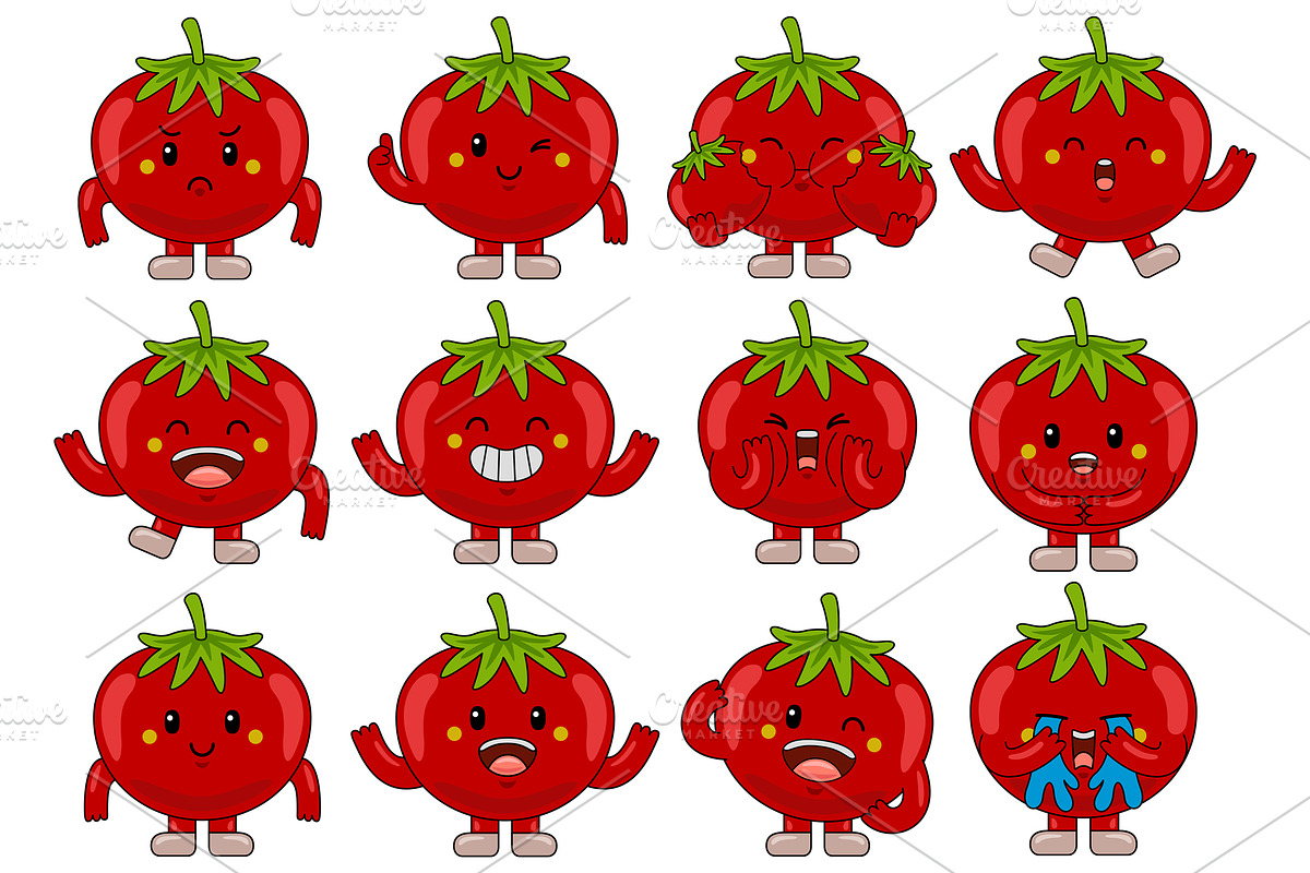 Tomato Mascot Cartoon Character, an Illustration by MEDZ (Photo 1 of 5)